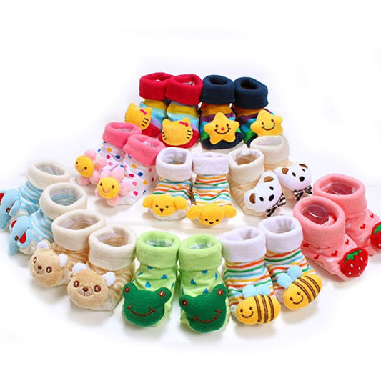 1 Pair 0-16 Month Socks with Printed for Newborns Baby Children&#39;s Clothes Stuff Boys Girls Slippers Infant Shoes Kids Socks